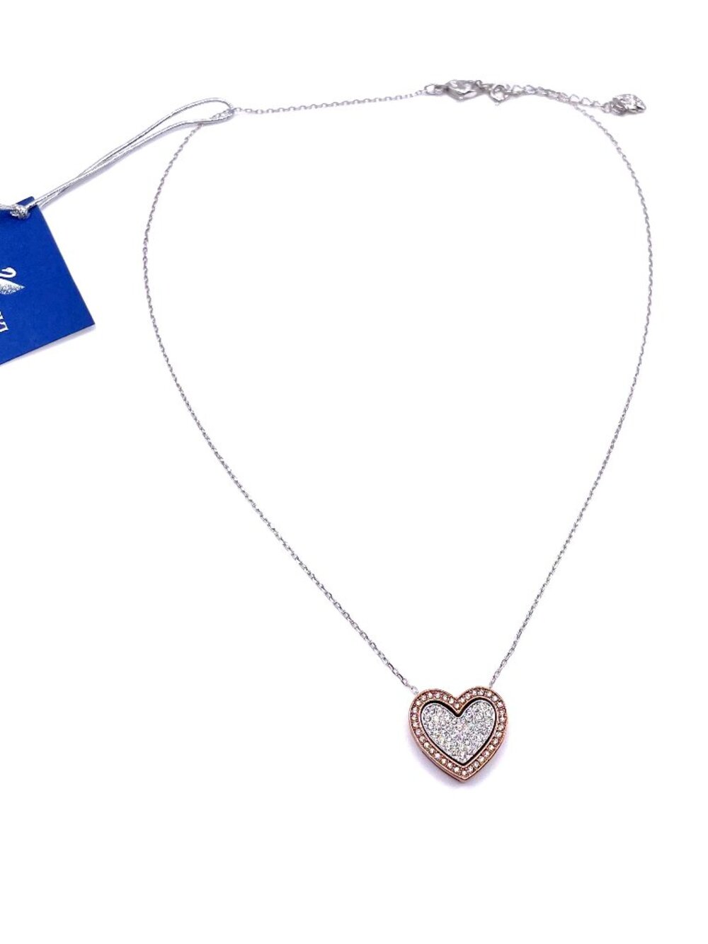 SWAROVSKI CRYSTAL HEART CUPID PENDANT NECKLACE - Picture 2 of 3